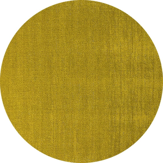 Ahgly Company Indoor Round Solid Yellow Modern Area Rugs, 6' Round