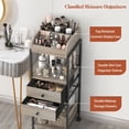 thumbnail image 6 of Olakee Floor Makeup Storage with Drawers, 360° Swivel Casters & Optional Foot Pads, Black, 6 of 7