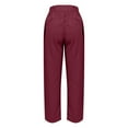 thumbnail image 4 of LLYwey Tall Pants For Women Long Womens Elastic Waist Summer Solid Casual with Pockets Outing Full Length Pants Stretchy Pants Female Long Pant Style H838 Wine XL, 4 of 6