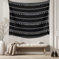 thumbnail image 5 of Black Geometric Abstract Art Large Tapestry for Bedroom Wall Hanging Tapestry,White Stripes Triangle Arrow Ceiling Backdrop Tapestries Poster Blanket Wall Decor for Teens Room Living Room 86" x 104", 5 of 8