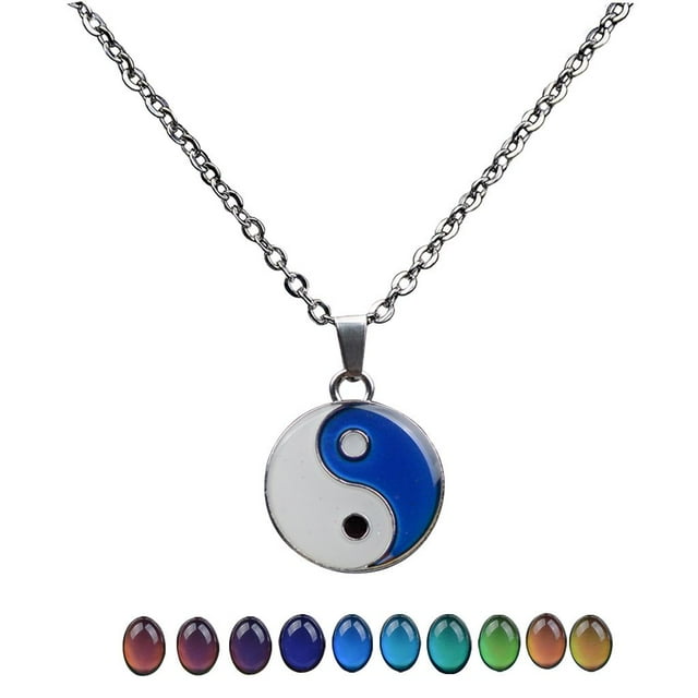 Yinanstore 1 Piece Necklace + 1 Piece Color Chart Oval Fashion Jewelry Change Color