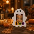 thumbnail image 2 of Kieccall Halloween Ghost Wooden Picture Frame Cute Spooky Shape, Ghost Shaped Photo Frame with Stand and Hanging Rope, Tabletop Ornament Wall Hanging Decor for Halloween Party Home, 2 of 6