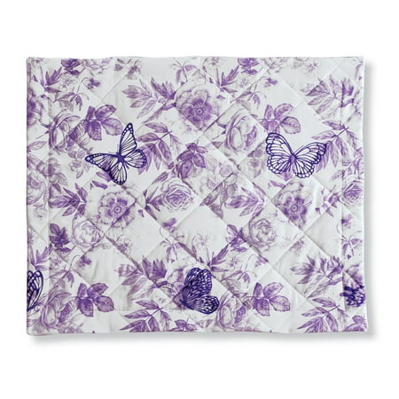 Collections Etc Lilian Lavender Floral Pillow Sham With