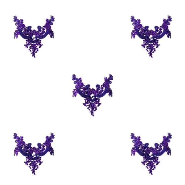 Wweixi Fine Workmanship Applique Sew On Beads Trim Patches For Beautiful And Fashionable Designs Acrylic Durable For Long Time purple 5Set
