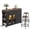 Walnut & Black, variant on Bestier Kitchen Island Set with Storage & 2 Seating Stools, LED Lighted Rolling Island Cart on Wheels with Power Outlet, Spice Rack & Storage Cabinet, Mobile Island Table for Kitchen, White
