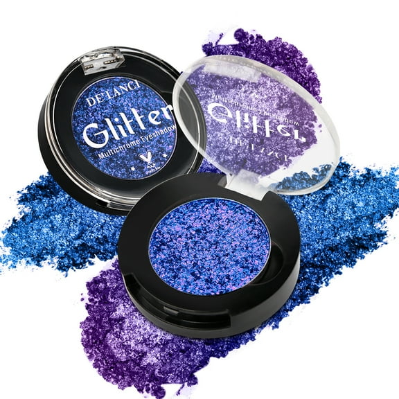 Metallic Duo-chrome Eyeshadow Makeup,High Pigment Blue Purpul Green Multichrome Eyes Shadows Shimmery,Bright and Vibrant Glitter Eyeshadow, No Creasing,Talc Free