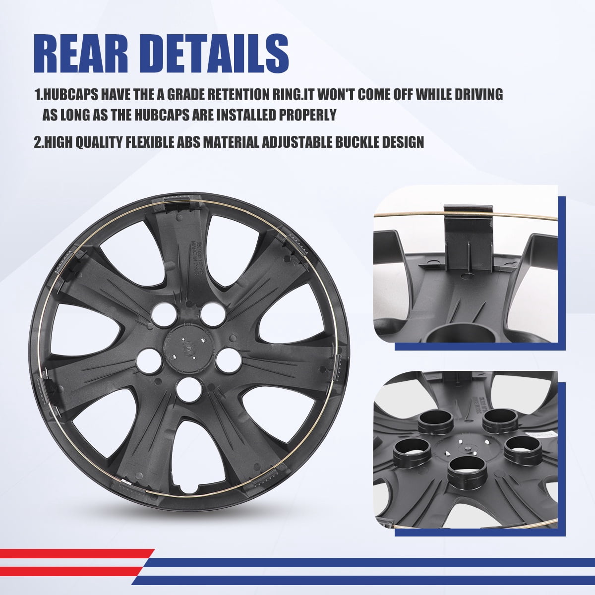 16" Set Of 4 Hubcaps Wheel Rims Cover for 2007-2011 TOYOTA CAMRY /2007-2011 TOYOTA CAMRY HYBRID Compatible With Steel Wheels Snap On Installation(16-Inch,BLACK MATTE)