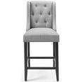 thumbnail image 5 of Tufted Counter Stool Chair, Fabric, Wood, Light Grey Gray, Modern Contemporary Urban Design, Bar Pub Cafe Bistro Hotel Restaurant Hospitality, 5 of 7