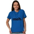 thumbnail image 4 of Meh Careless Sarcastic Satire Funny Plus Size Crewneck Graphic Tee Shirt Brisco Brands 3X, 4 of 5