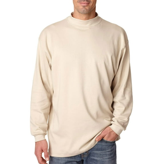 8510 Adult Mock Turtleneck Shirt -Stone-Medium