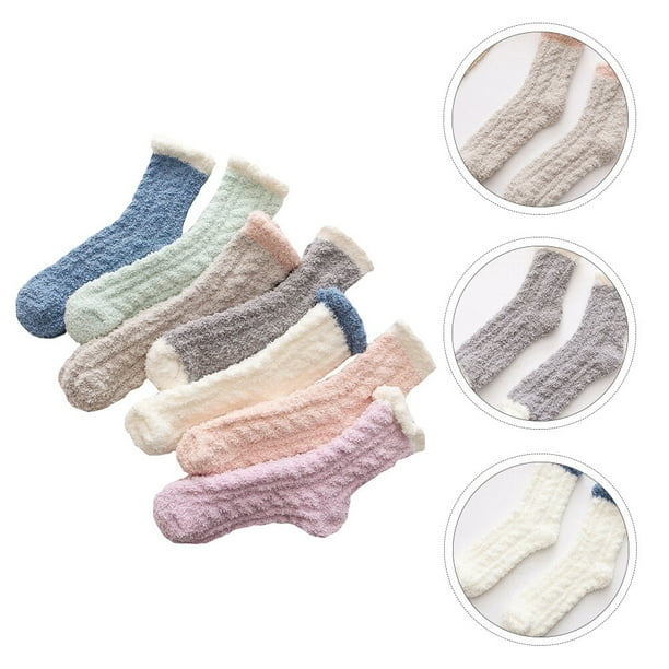 EXHUMKY 7Pares Calcetines Para El Hogar De Media Pantorrilla Con Material Resistente Y Cálido