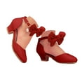 thumbnail image 2 of IUJSOY Girls Dress Shoes Closed Toe Chunky Heels Bowknot Ankle Strap Wedding Party Princess Shoes, 2 of 9