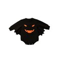 thumbnail image 1 of ZAXARRA Bébé Garçon Noir Forme de Chauve-Souris Col Rond Manches Longues Body Néonatal Combinaisons pour l'Hiver, 1 of 8
