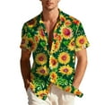 thumbnail image 2 of Taylonsss Unisex Hawaiian Print Short Sleeve Button Down Shirt for Summer Beach Casual Wear Breathable Polyester-Spandex Blend Shirt for Spring and Summer, 2 of 9