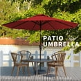 thumbnail image 7 of 10FT Patio Umbrella, Outdoor Umbrella with Push Button Tilt and Crank, 8 Sturdy Ribs, UV Protection & Waterproof Market Umbrella for Pool, Backyard, Beach,Deck, 7 of 7