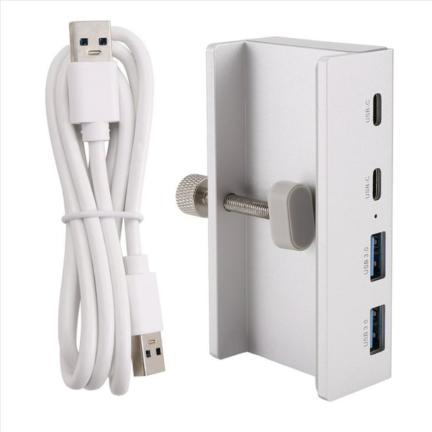 Hub USB 3,0 de Aluminio con Clip TypeC Hub Desktop Splitter con USB-C 5GBPs Tasa de Transferencia para Ordenadores Portátiles