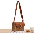 thumbnail image 2 of LinYooLi Women Square Lock Crossbody Woven Bag Summer Leisure Straw Woven Bag Shoulder Beach Bag Female Messenger Bag Brown, 2 of 9