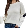 thumbnail image 2 of Women's Long Sleeve Crewneck Comfy Knit Sweater Casual Oversized Knitted Pullover Jumper Tops Loose Fall Sweaters for Women, 2 of 4