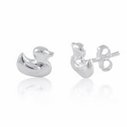 Sterling Silver Duck Stud Earrings - 7mm