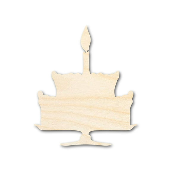 Unfinished Wood Party Cake Shape - Craft - up to 46" 4" / 1/4"