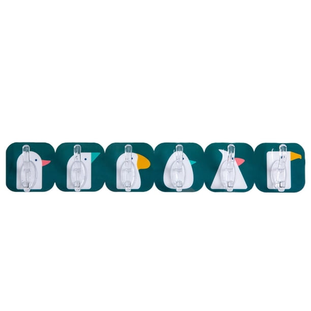 Colgador autoadhesivo Wosthever 6 uds Plástico Verde