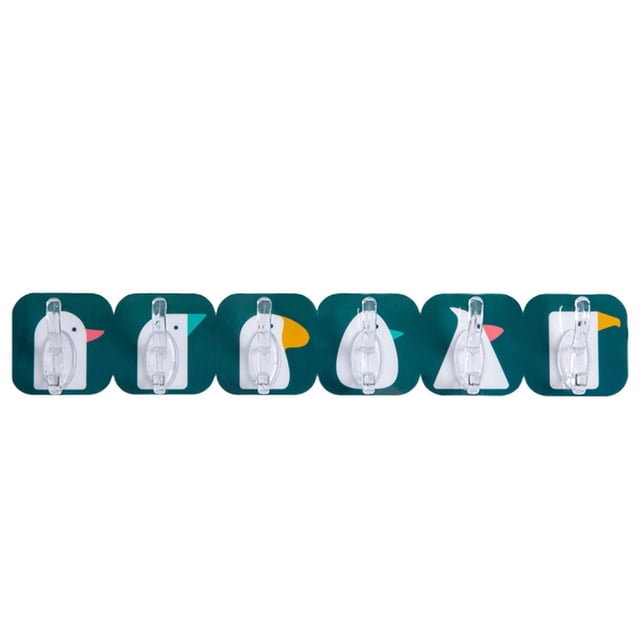 Colgador autoadhesivo Wosthever 6 uds Plástico Verde