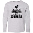 thumbnail image 3 of Inktastic Easily Distracted by Squirrels Long Sleeve Youth T-Shirt, 3 of 5