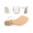 thumbnail image 2 of BLISSFUL STEP Satin Rhiness Open Toe Block Heel Sandals for Women White 6, 2 of 4