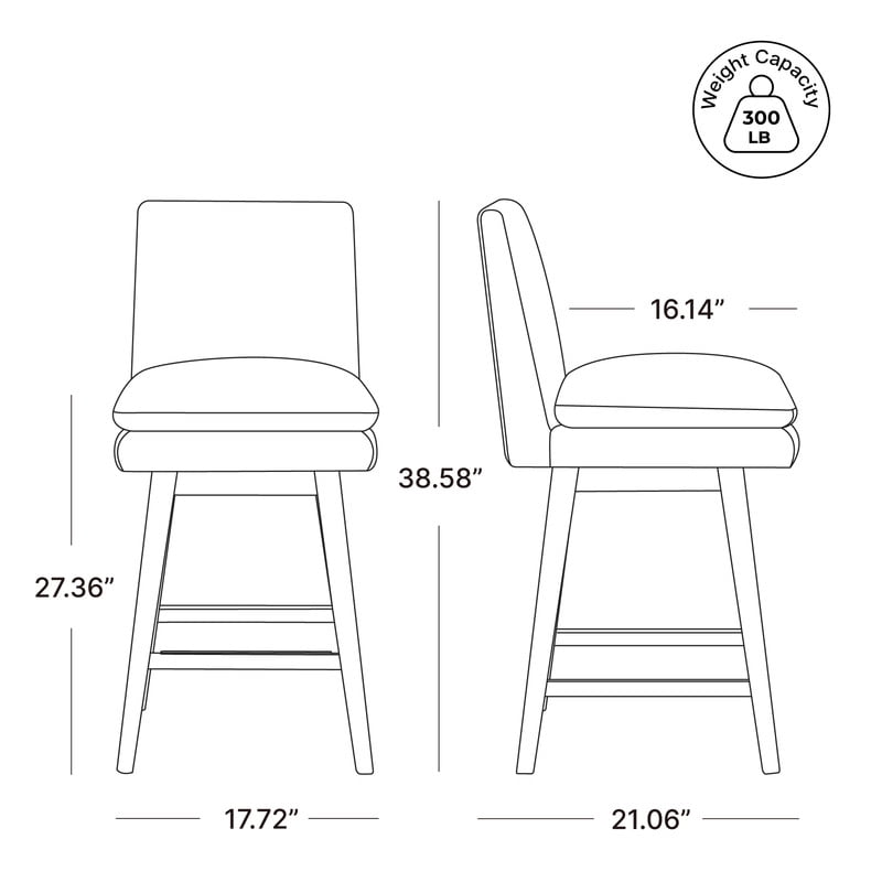 Spruce & Spring Swivel Upholstered Counter Stool Indoor Fabric Stool