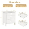 thumbnail image 3 of Gymax 3-Drawer Nightstand Wooden Bedside Table Modern Side End Table Space-Saving White, 3 of 10