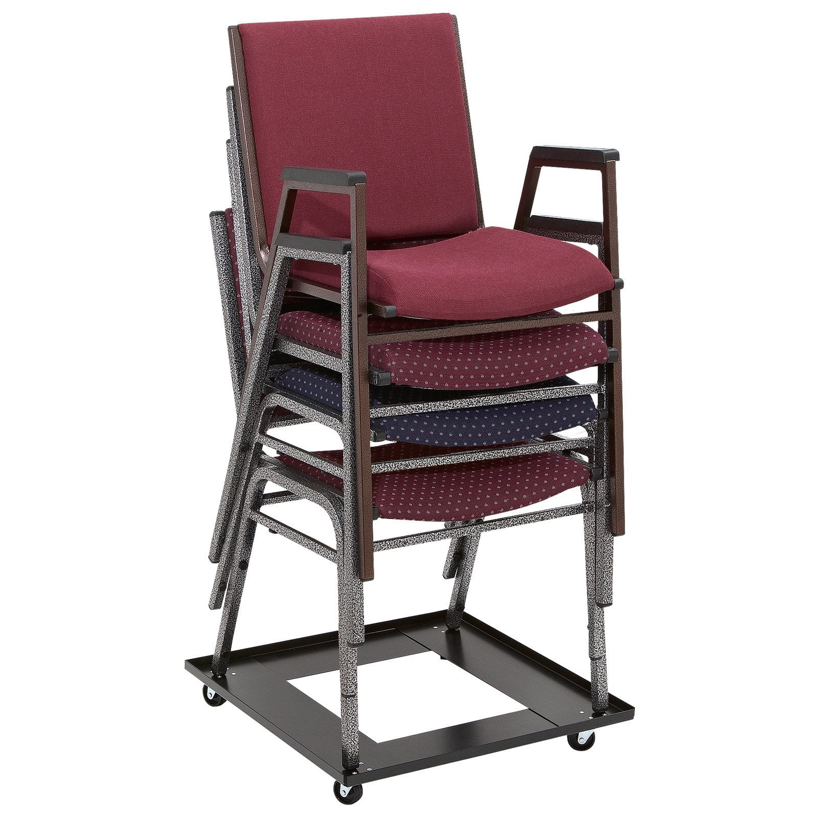 Pemberly Row Modern Metal Dolly for Series 8100 Chairs in Black Powder-Coated