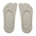thumbnail image 1 of 2 Pares De Calcetines Invisibles Con Dos Dedos Para Mujer, Para Mocasines, Zapatillas, Color Gris Claro, 1 of 10
