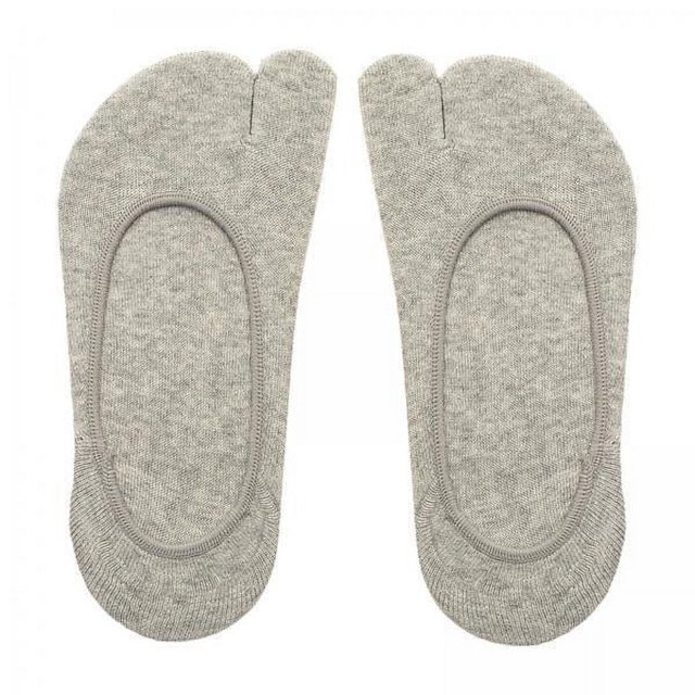 2 Pares De Calcetines Invisibles Con Dos Dedos Para Mujer, Para Mocasines, Zapatillas, Color Gris Claro