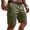 AI10_Army Green, variant on Mens Cargo Pants Slim Fit Elastic Hiking Shorts Summer Above Knee Outdoor Cargo Shorts Multi Pockets Pull On Pants Light Gray M