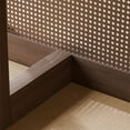 thumbnail image 6 of Cinna 67"x33.5" Soild Wood Dining Table Rattan Oval Kitchen Table, Walnut, 6 of 6