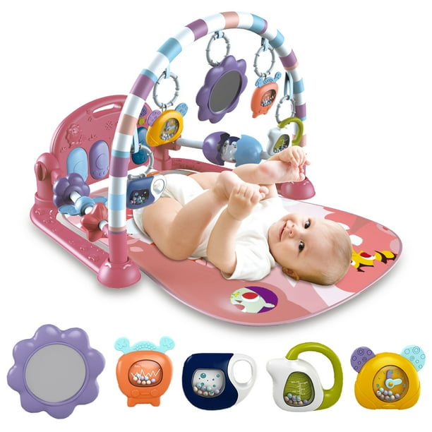 TEAYINGDE Baby Gym Play Mat 3 in 1 Fitness Rack with Music and Lights