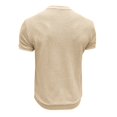 thumbnail image 5 of Men’s Short Sleeve Round Neck Solid Color Knitted Pullover T-Shirt Spring Summer Top, 5 of 8