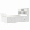 thumbnail image 5 of [Luckynote]Full Size Captain Platform Bed Frame with Storage Bookcases and Shelves,Four Drawers,White, 5 of 10