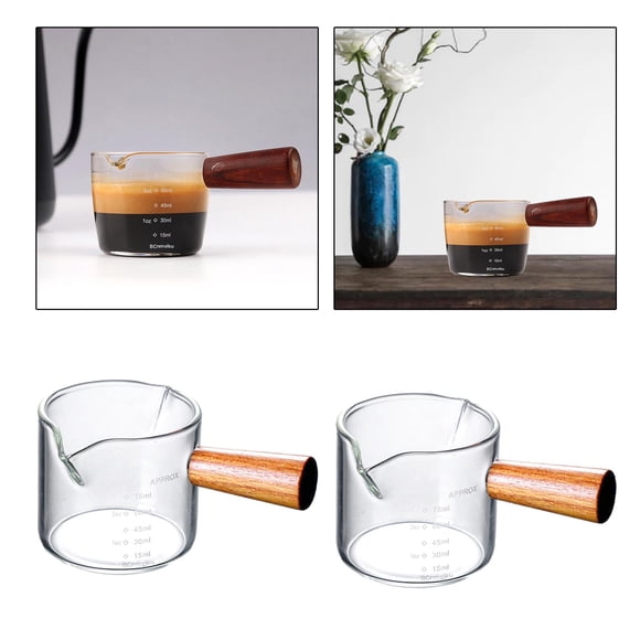 2x Tazas Medidoras de Espresso,Vaso de Expreso Resistente al Calor Taza Medidora de Tazas Medidoras Vino Vaso de Bebidas Herramientas de Modul BLESIY tazas de medición