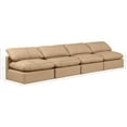 thumbnail image 3 of Meridian Furniture Indulge 140" Vegan Leather Modular Sofa in Tan, 3 of 8