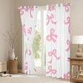 thumbnail image 3 of Feelyou Pink Bowknot Black Out Curtains, Cute Butterfly Curtains Pack of 2 (42x63 Each), 3 of 6