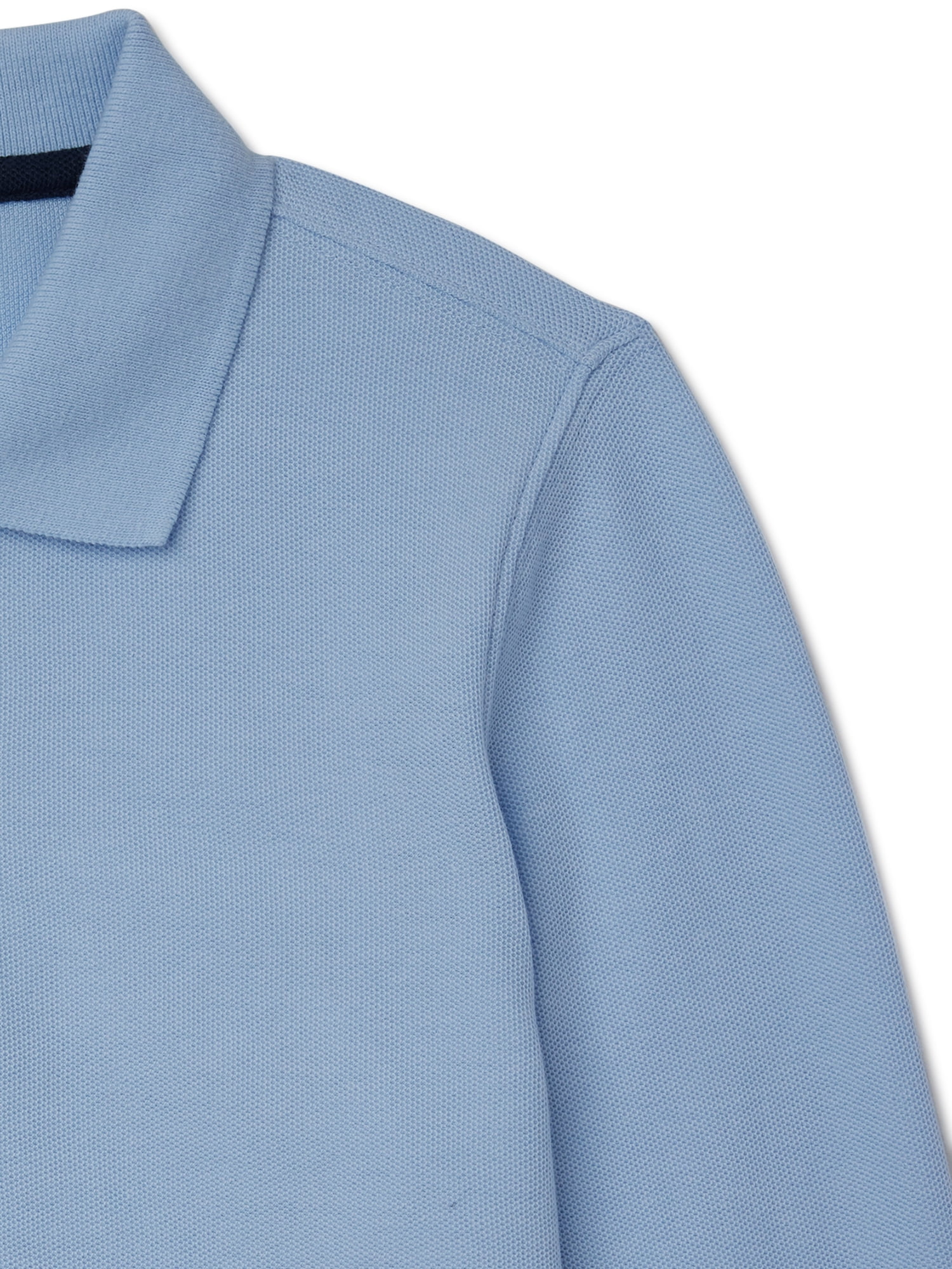 Wonder Nation Boys School Uniform Long Sleeve Pique Polo Shirt, 2-Pack, Sizes 4-18 & Husky