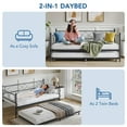 thumbnail image 4 of AKDSteel Metal Twin Daybed, Sofa Bed Frame with Steel Slat Support, Multifunctional Day Bed for Living Room, 4 of 8