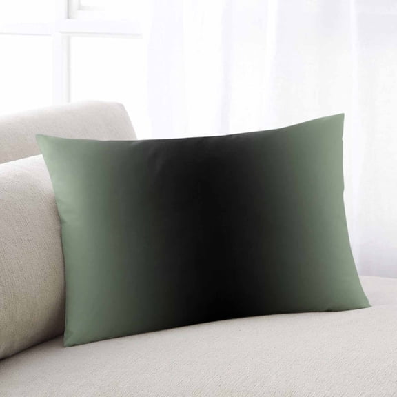 Sage Green Black Ombre King Size Pillow Cover,Pillowcase Protectors with Zipper,Breathable Decorative Throw Pillow Case Cover,Gradient Contemporary Abstract Art Pillow Shams for Couch Sofa 20x36Inch