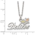 thumbnail image 4 of Sterling Silver & 12K Butterfly Believe Necklace Made In United States qbh184-18, 4 of 5