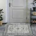 thumbnail image 3 of Boho Vintage Round Rug ft- Faux Wool Dreely Washable Area Rug Small Distressed Throw Rugs Floor Carpet for Door Mat Entryway Bedrooms Laundry (Round - ; Diameter Border ), 3 of 6