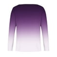 thumbnail image 3 of QUNYINEY Long Sleeve Shirts for Women V-Neck Gradient Casual Purple Tops Waffle Pullover Drop Shoulder Loose T-Shirts, 3 of 4