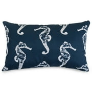 Majestic Home Goods Pillow 12x20 Sea Horse Navy