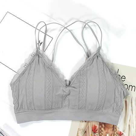 

Cathalem Padded Bras for Women Sports Bra No Wire Comfort Sleep Bra Workout Activity Bras With Removable Pads Shaping Bra Packs Underwear Grey One Size