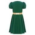 thumbnail image 4 of iiniim Girls Renaissance Victorian Short Sleeve Ruffled Royalty Princess Dress Dark Green 6, 4 of 7